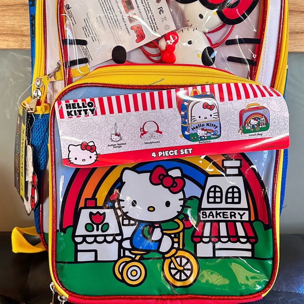 Hello Kitty Kids Backpack Set – Yellow, Red, Blue, Green